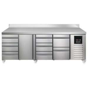 Sterling Pro SPI-7-225-3132-SB-INS Fridge Counter w/Splashback, 615 Litres (3 Drawers + Door + 3 Drawers + 2 Drawers)SPI-7-225-3132-SB-INS