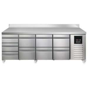 Sterling Pro SPI-7-225-3222-SB Fridge Counter w/Splashback, 615 Litres (3 Drawers + 2 Drawers + 2 Drawers + 2 Drawers)SPI-7-225-3222-SB