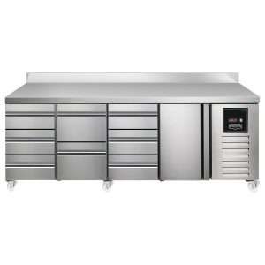 Sterling Pro SPI-7-225-3231-SB Fridge Counter w/Splashback, 615 Litres (3 Drawers + 2 Drawers + 3 Drawers + Door)SPI-7-225-3231-SB