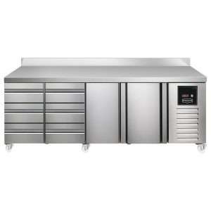 Sterling Pro SPI-7-225-3311-SB Fridge Counter w/Splashback, 615 Litres (3 Drawers + 3 Drawers + Door + Door)SPI-7-225-3311-SB