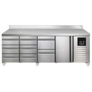 Sterling Pro SPI-7-225-3321-SB-INS Fridge Counter w/Splashback, 615 Litres (3 Drawers + 3 Drawers + 2 Drawers + Door)SPI-7-225-3321-SB-INS