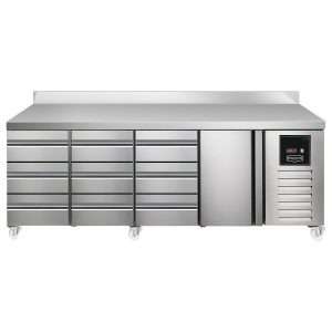 Sterling Pro SPI-7-225-3331-SB Fridge Counter w/Splashback, 615 Litres (3 Drawers + 3 Drawers + 3 Drawers + Door)SPI-7-225-3331-SB