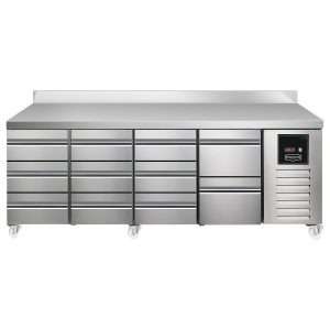 Sterling Pro SPI-7-225-3332-SB Fridge Counter w/Splashback, 615 Litres (3 Drawers + 3 Drawers + 3 Drawers + 2 Drawers)SPI-7-225-3332-SB