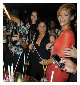 Rihanna at Mahiki London - the Mayfair club known for celebrity nightlife and Mahiki Drinks