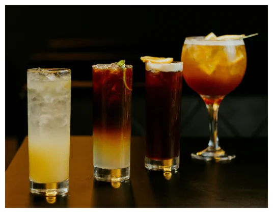 A selection of handcrafted Mahiki Drinks made with Mahiki Rum – featured on the Mahiki Menu