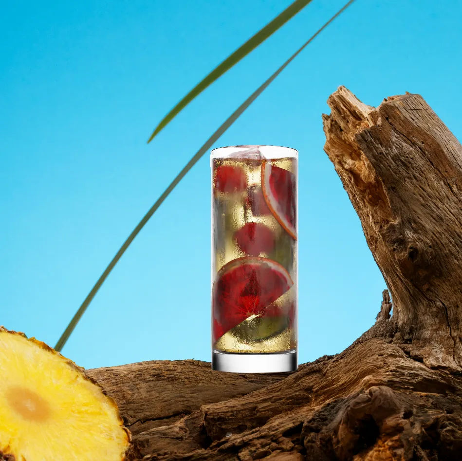 pineapple & coconut mahiki rum serve