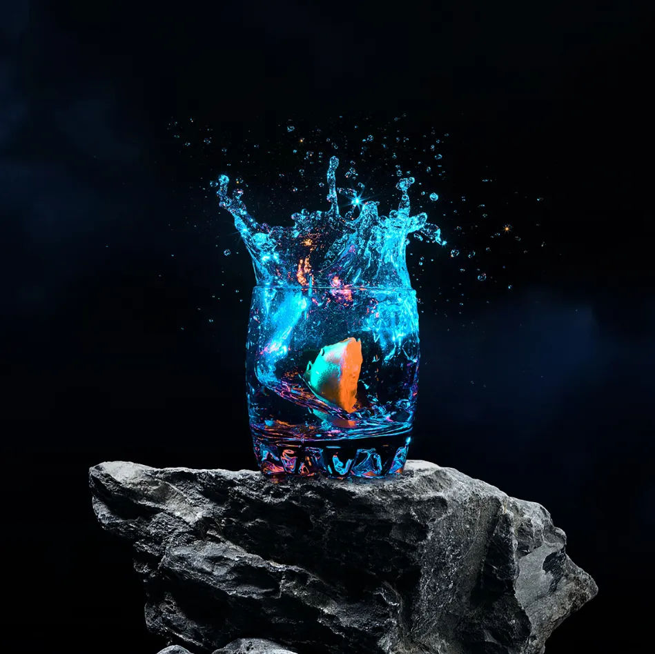 Splashing cocktail made with Nykur vodka