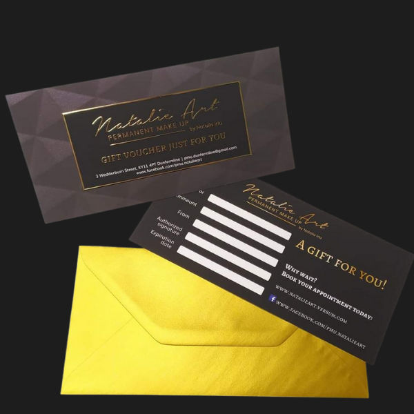 Picture of our physical gift vouchers