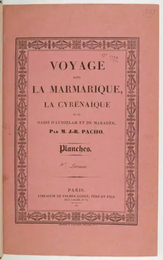 غلاف كتاب Voyage dans la Marmarique, la Cyrénaïque et les Oasis d’Audjelah et de Maradèh — Planches