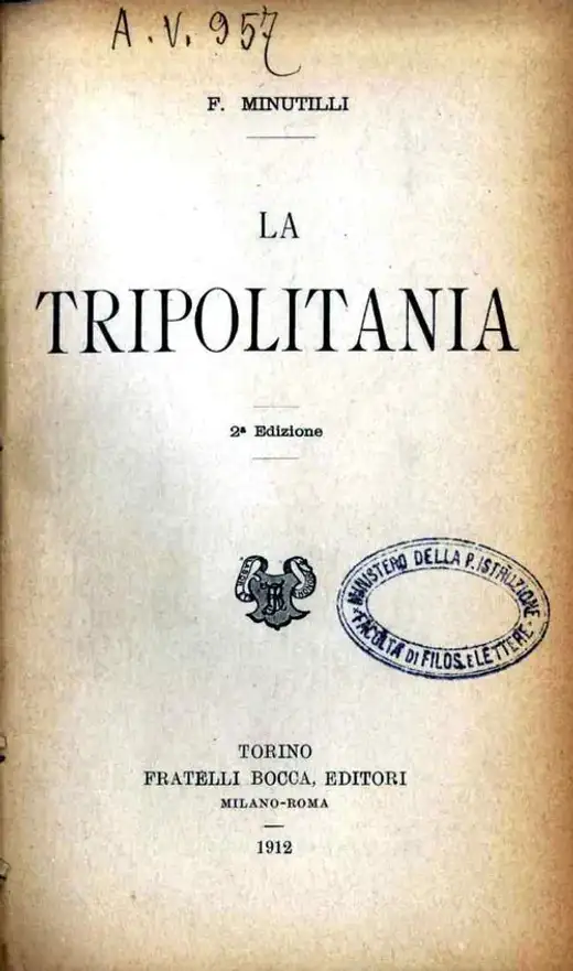 غلاف كتاب La Tripolitania