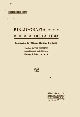 غلاف كتاب Bibliografia della Libia