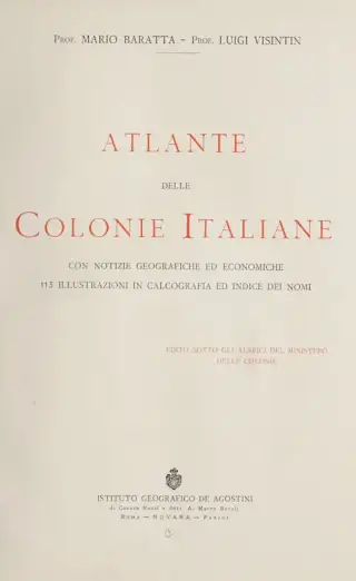 غلاف كتاب Atlante delle Colonie Italiane