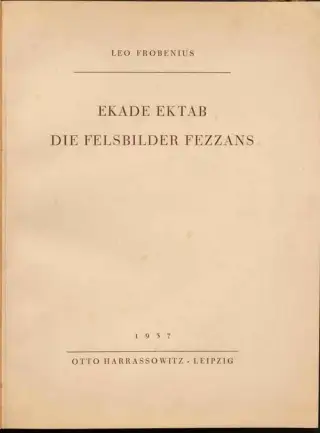 غلاف كتاب Ekade Ektab: Die Felsbilder Fezzans