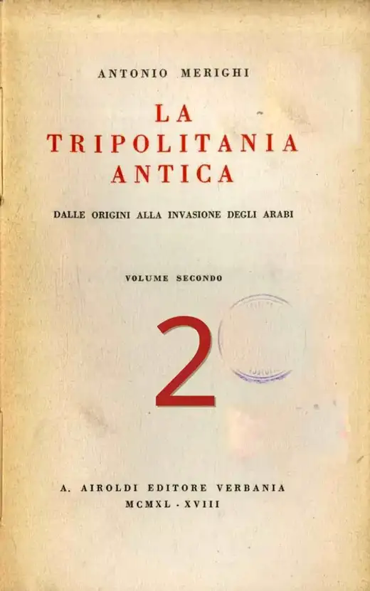 غلاف كتاب La Tripolitania Antica: Dalle origini alla invasione degli Arabi 2