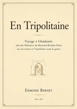 غلاف كتاب En Tripolitaine: Voyage à Ghadamès