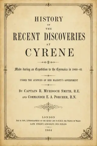 غلاف كتاب History of the Recent Discoveries at Cyrene