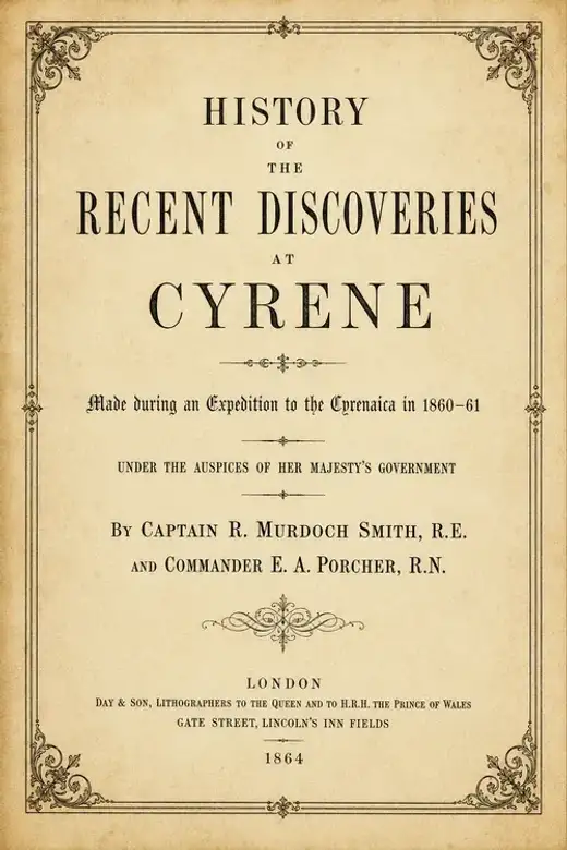 غلاف كتاب History of the Recent Discoveries at Cyrene
