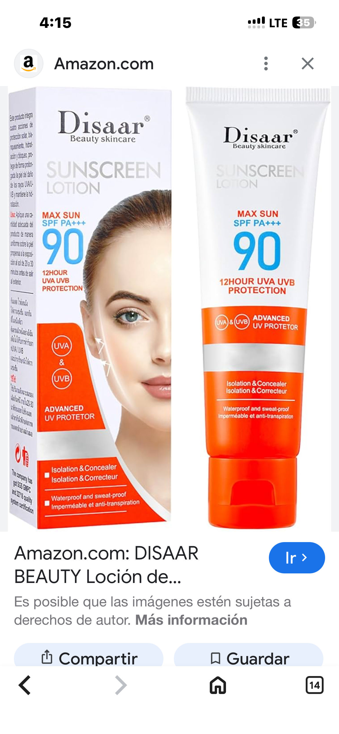 Disaar Beauty Skincare Sunscreen SPF 90 MAX PA+++ Instant Protection Skin Color