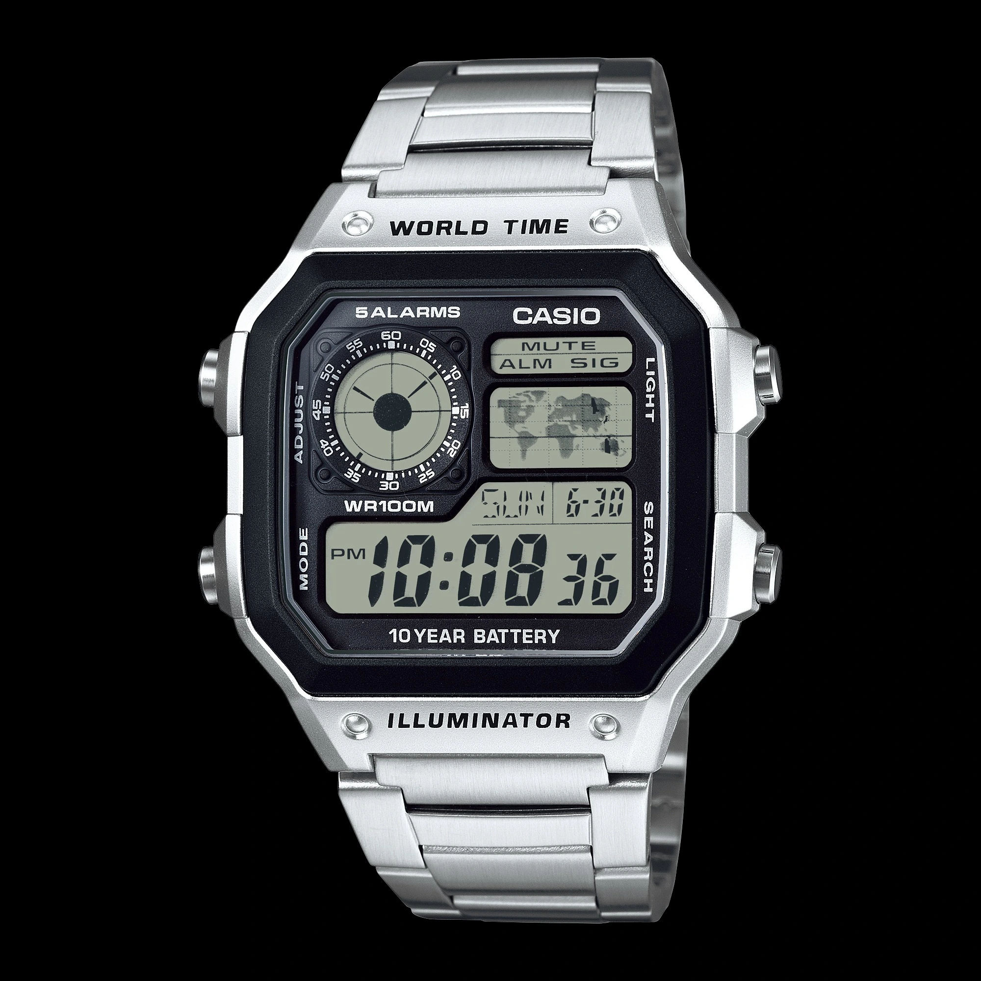 Casio AE-1200WHD-1AV Royale world time watch - one of the most popular models for watch customization and modding projects