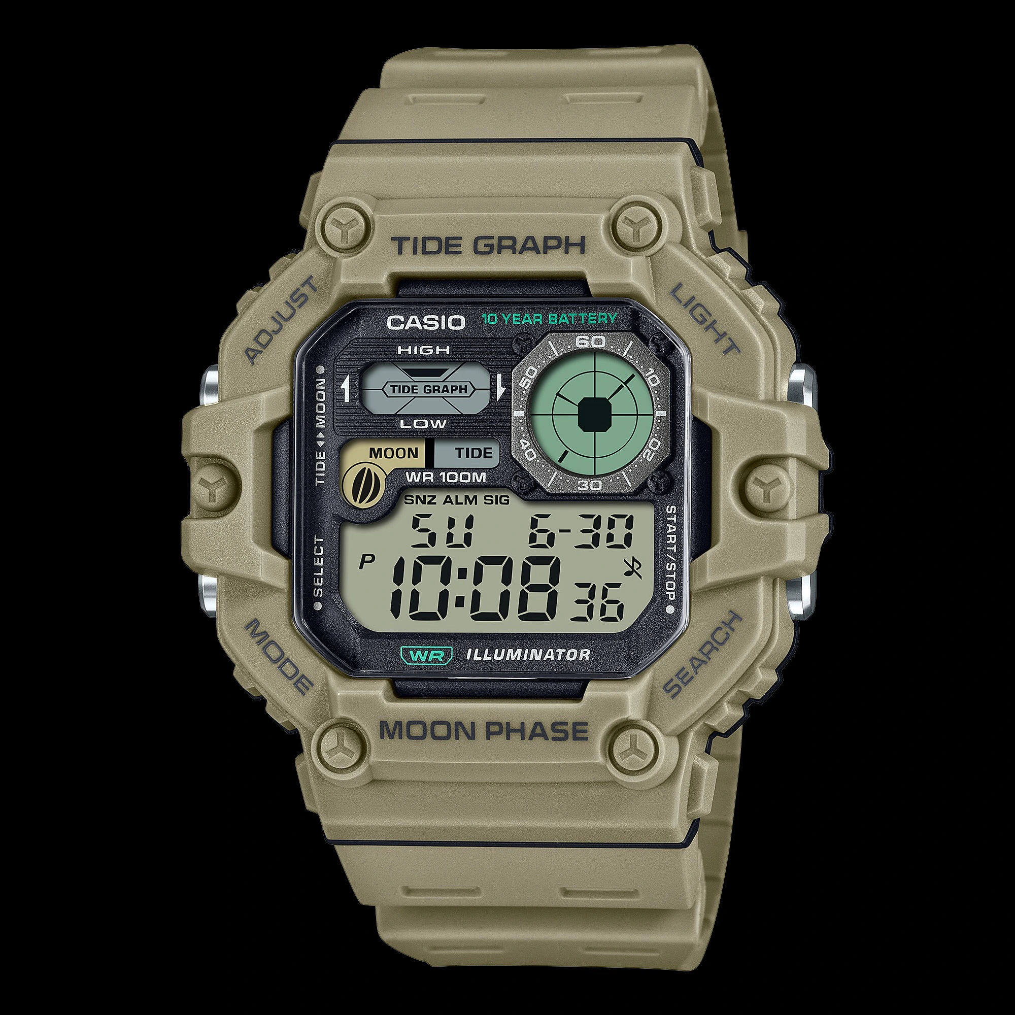 Casio WS-1700H-5AV world time watch with multiple timezone display - popular choice for watch modding enthusiasts