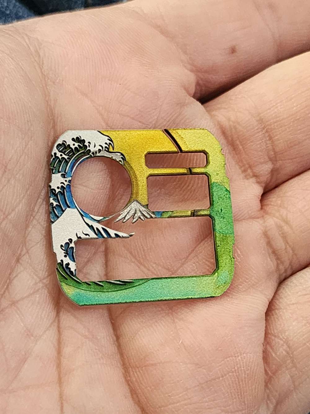 Custom faceplate mod Casio watch example 2 - alcohol ink experiment watch customization