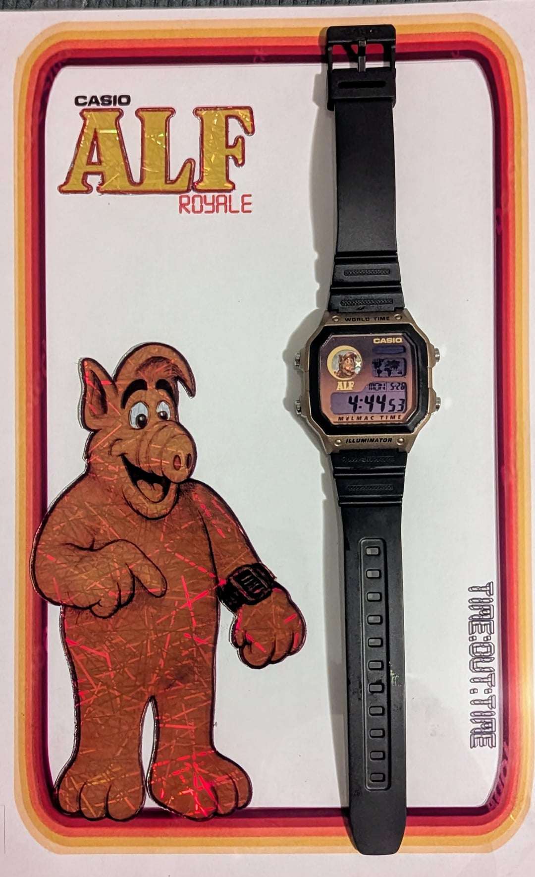 TV/movie inspired mod Casio watch example 3 - Bret Hart Simpsons watch customization