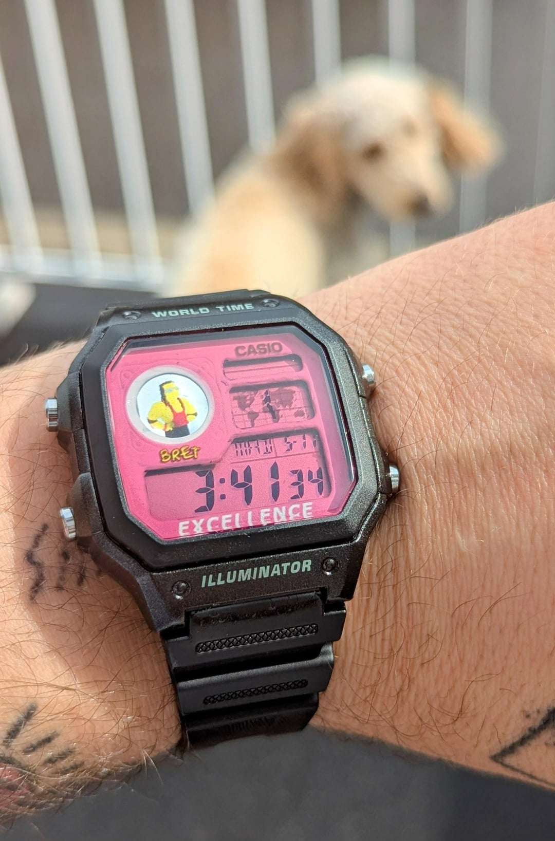 TV/movie inspired mod Casio watch example 2 - Simpsons-inspired watch customization