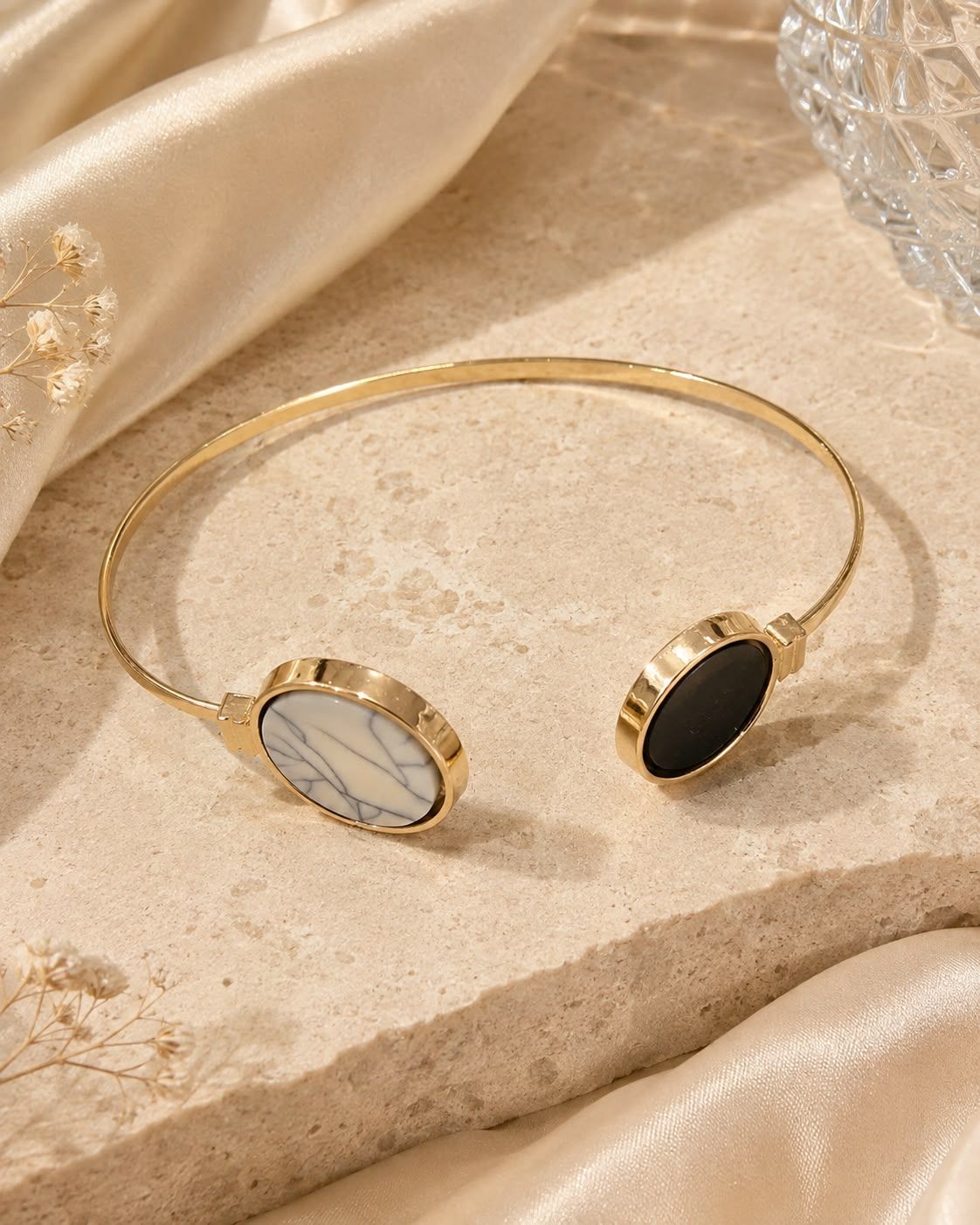 Dual Stone Oval Cuff