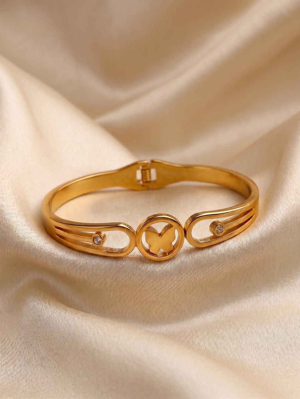 Kada Style Golden Butterfly Bangle