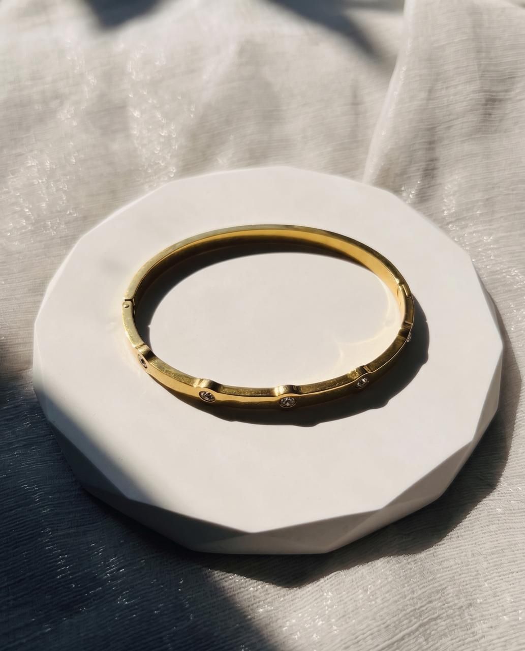 Simple White Crystal Bangle
