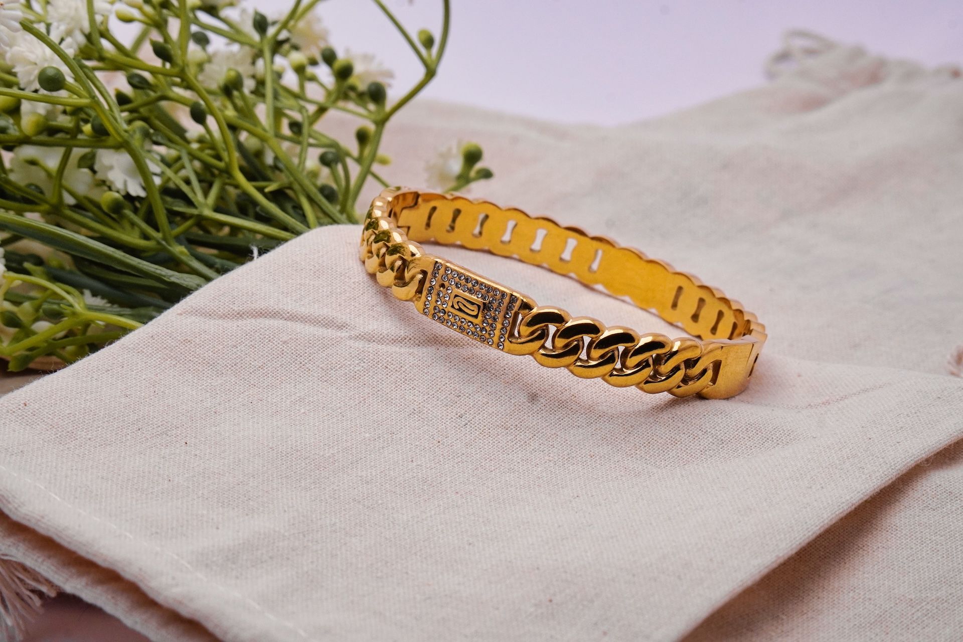 Crystal Cuban-Link Bangle