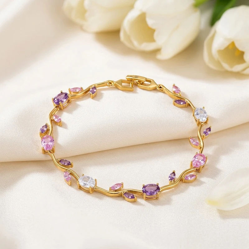 Pastel Tulip Vine Bracelet