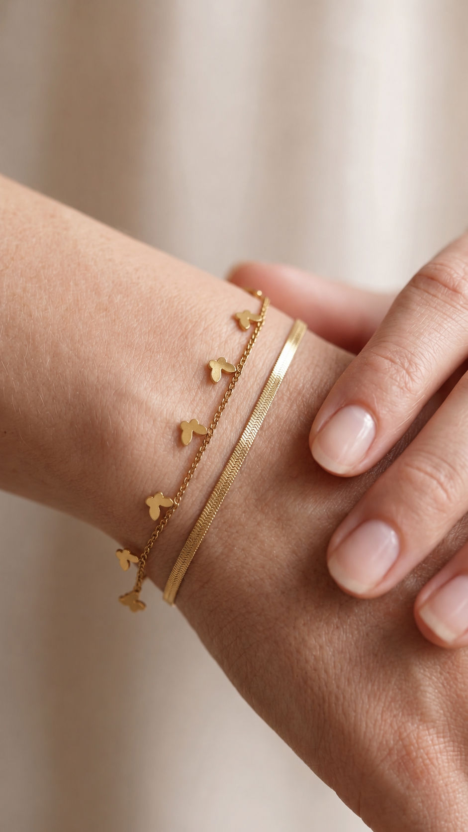 Double Layered Golden Butterfly Trail Bracelet