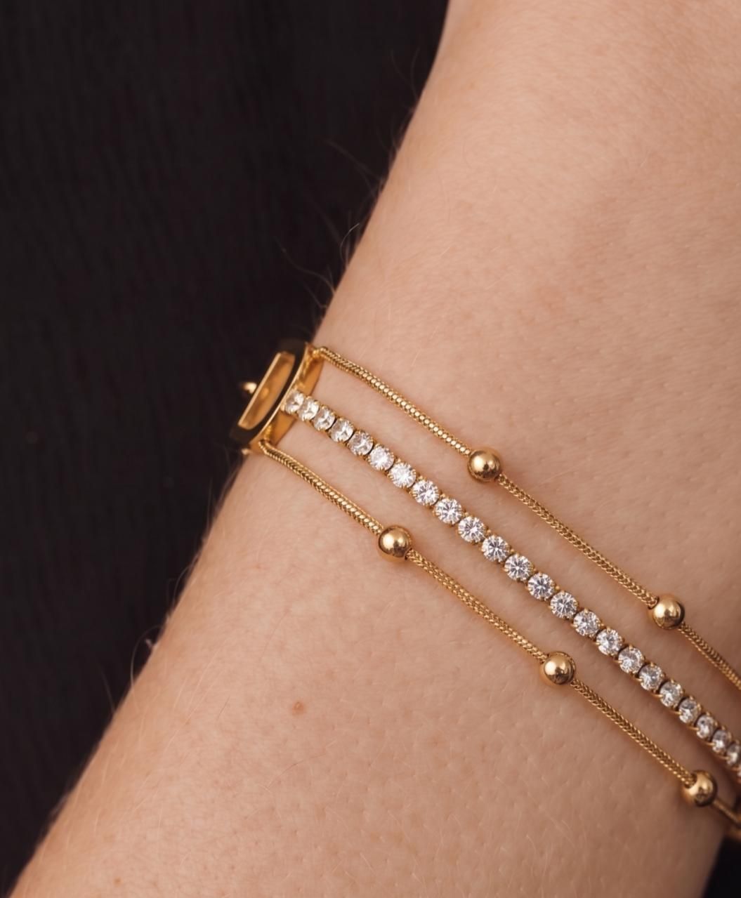 Crystal Trio Chain Bracelet