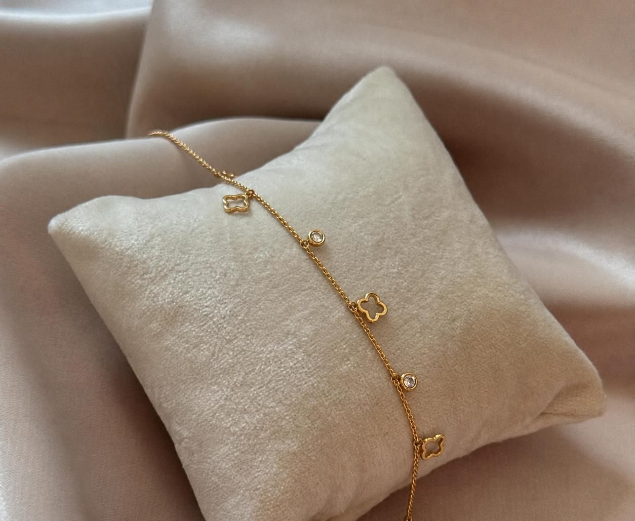 Golden Clover Charm Bracelet