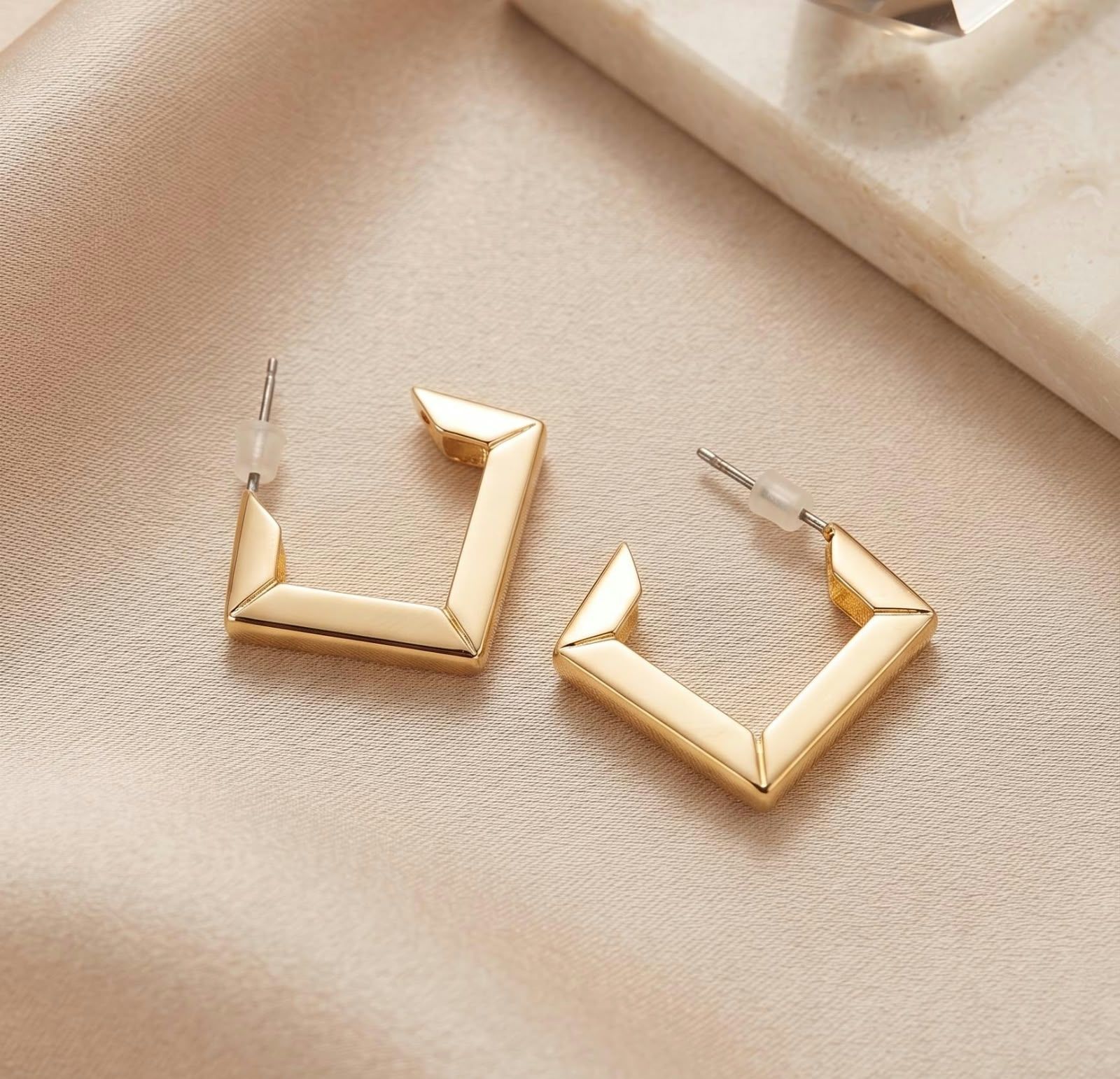 Geometric Square Hoop Earrings