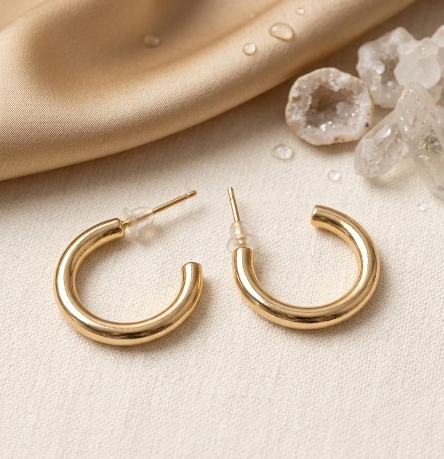 Smooth Tubular Hoop Earrings