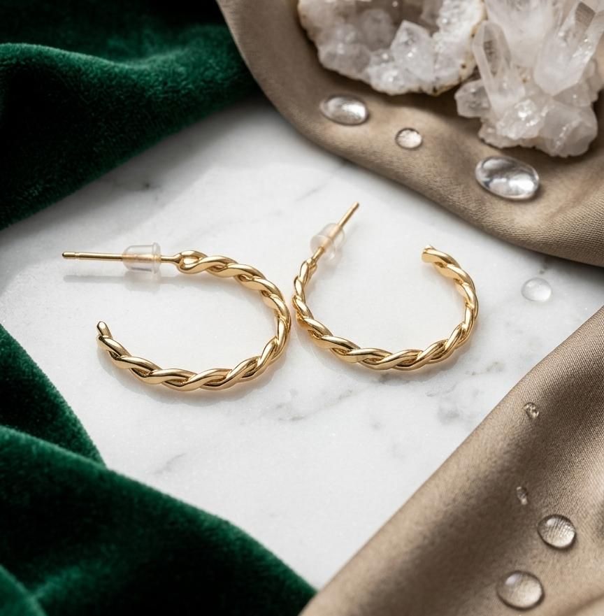 Interwoven Arc Hoop Earrings