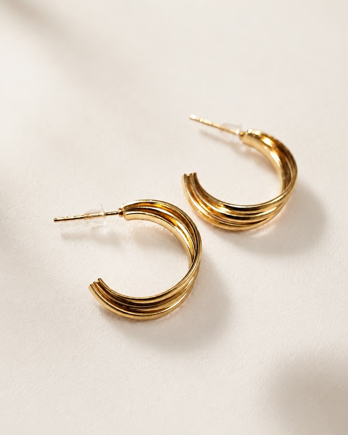 Triple-Band Sculpted Hoops