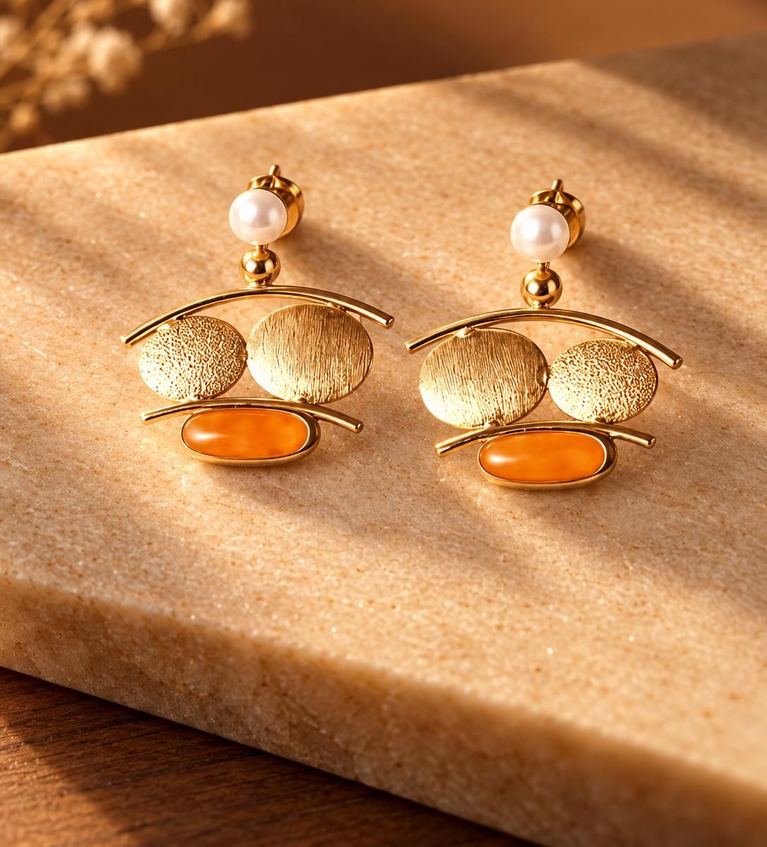 Sunehri Arc Earrings