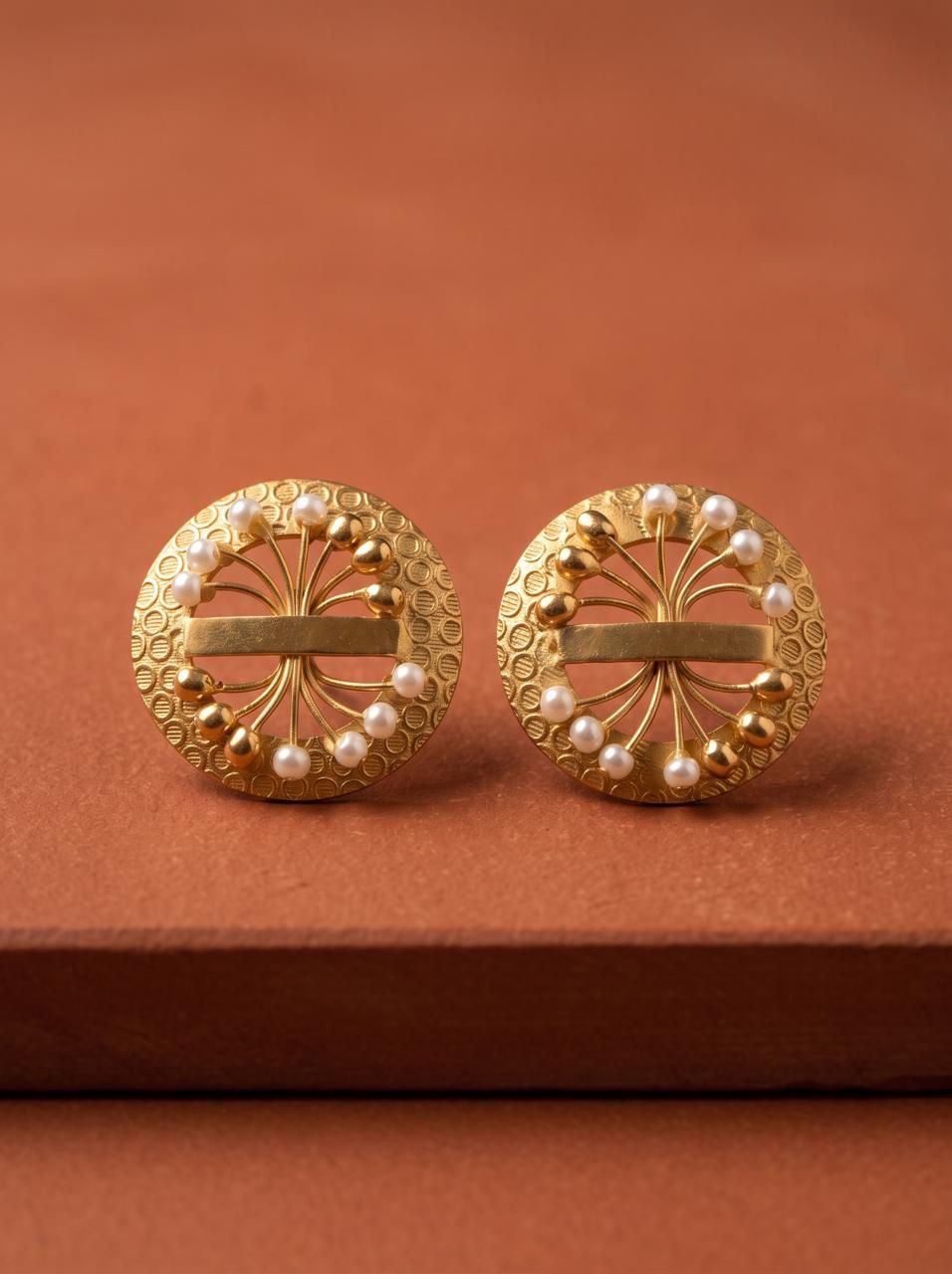 Pearl Burst Circle Earrings