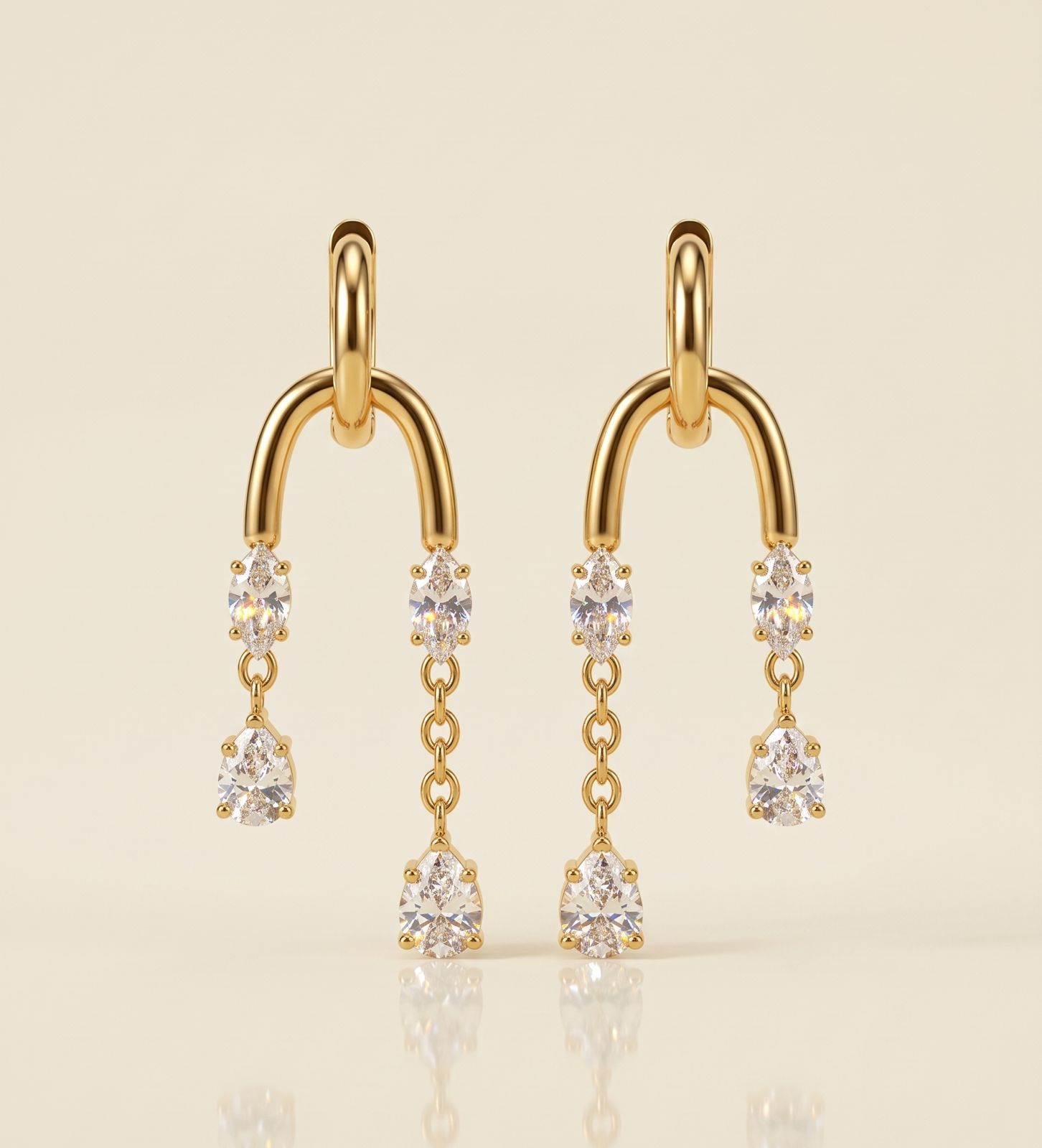Pear-Drop Arch Earrings
