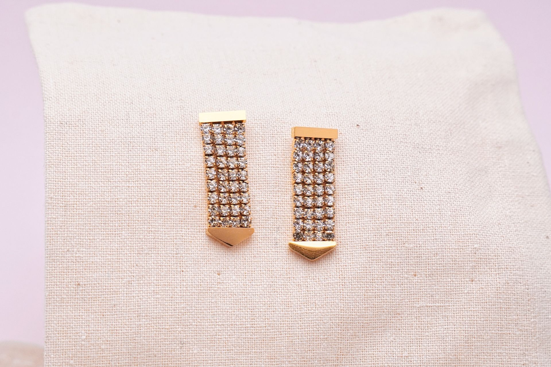Crystal Mesh Bar Earrings
