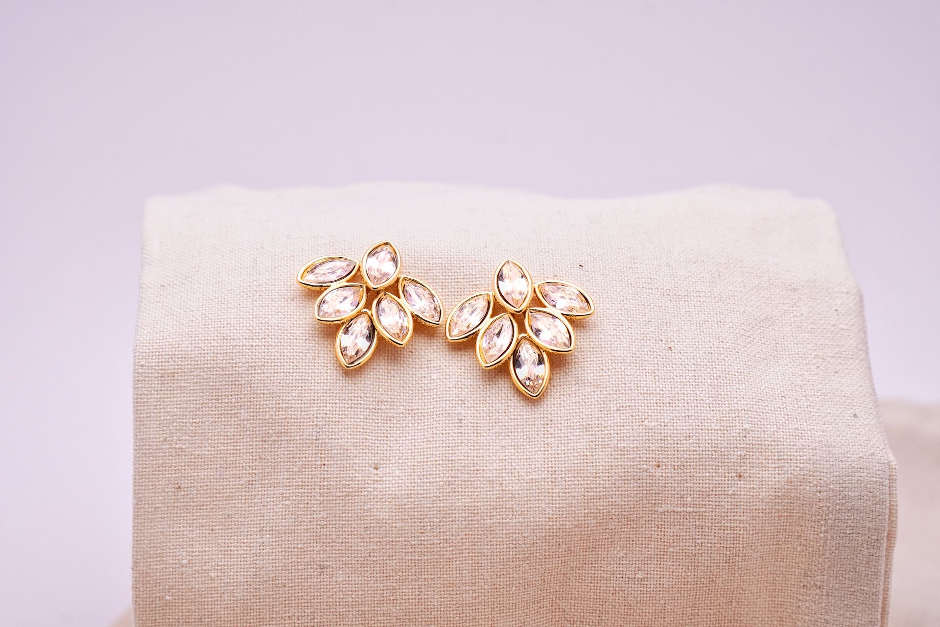 Marquise Leaf Cluster Studs