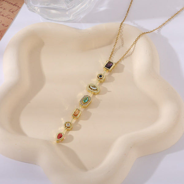Mixed Cut Cascade Necklace