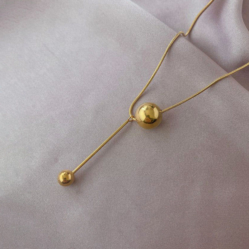 Double Sphere Y Necklace
