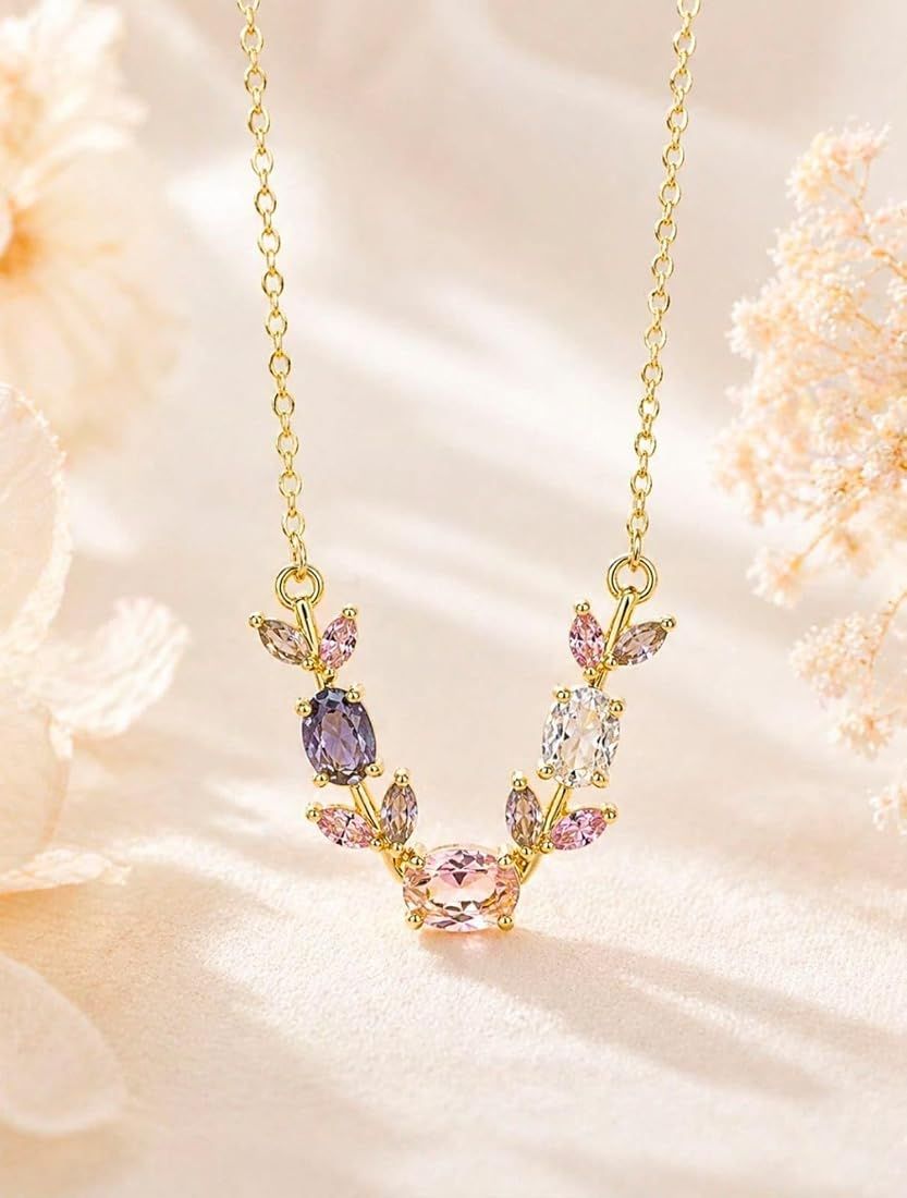 Dainty Gold-Plated Floral Vine Tulip Necklace