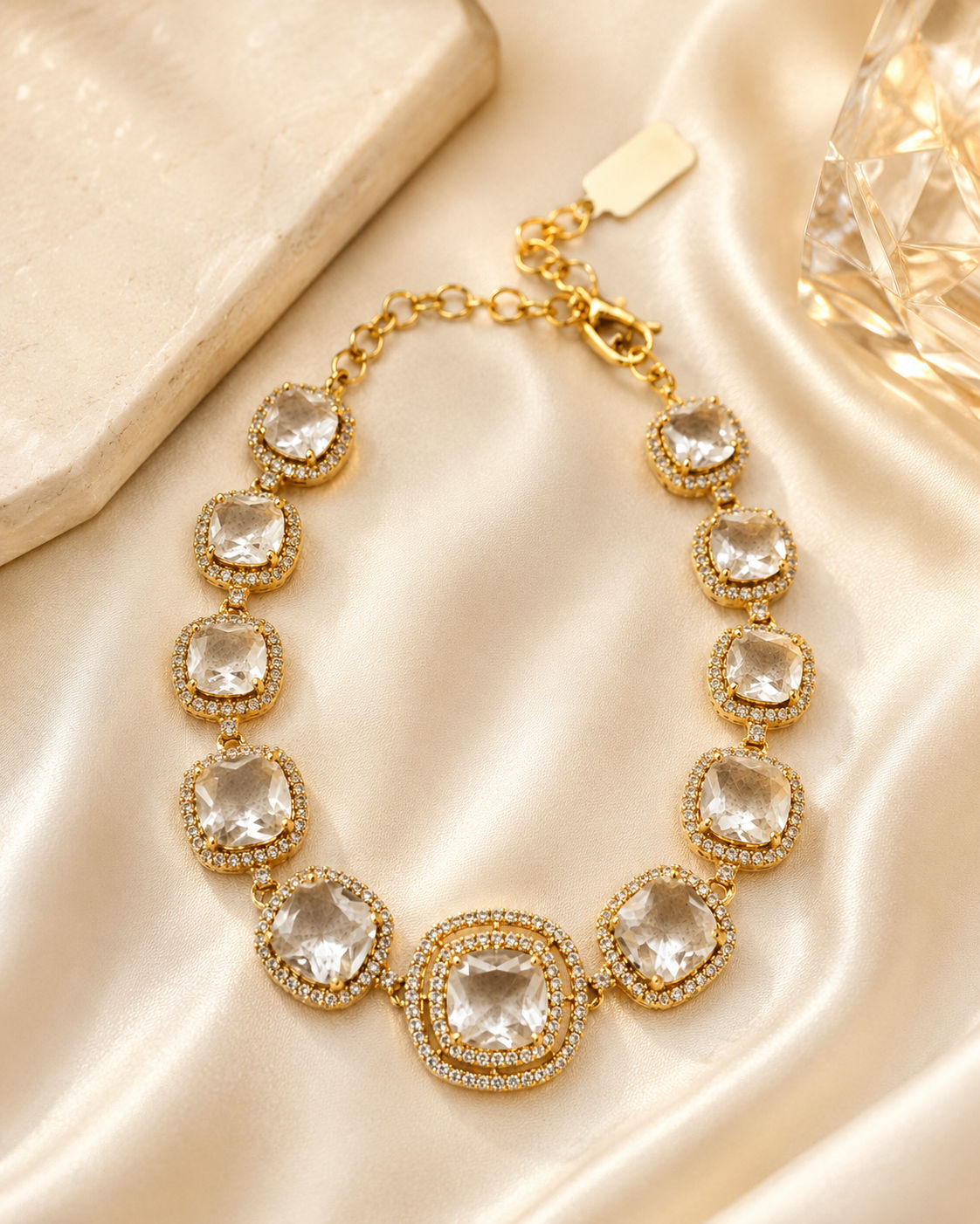 Regal Cushion Crystal Necklace