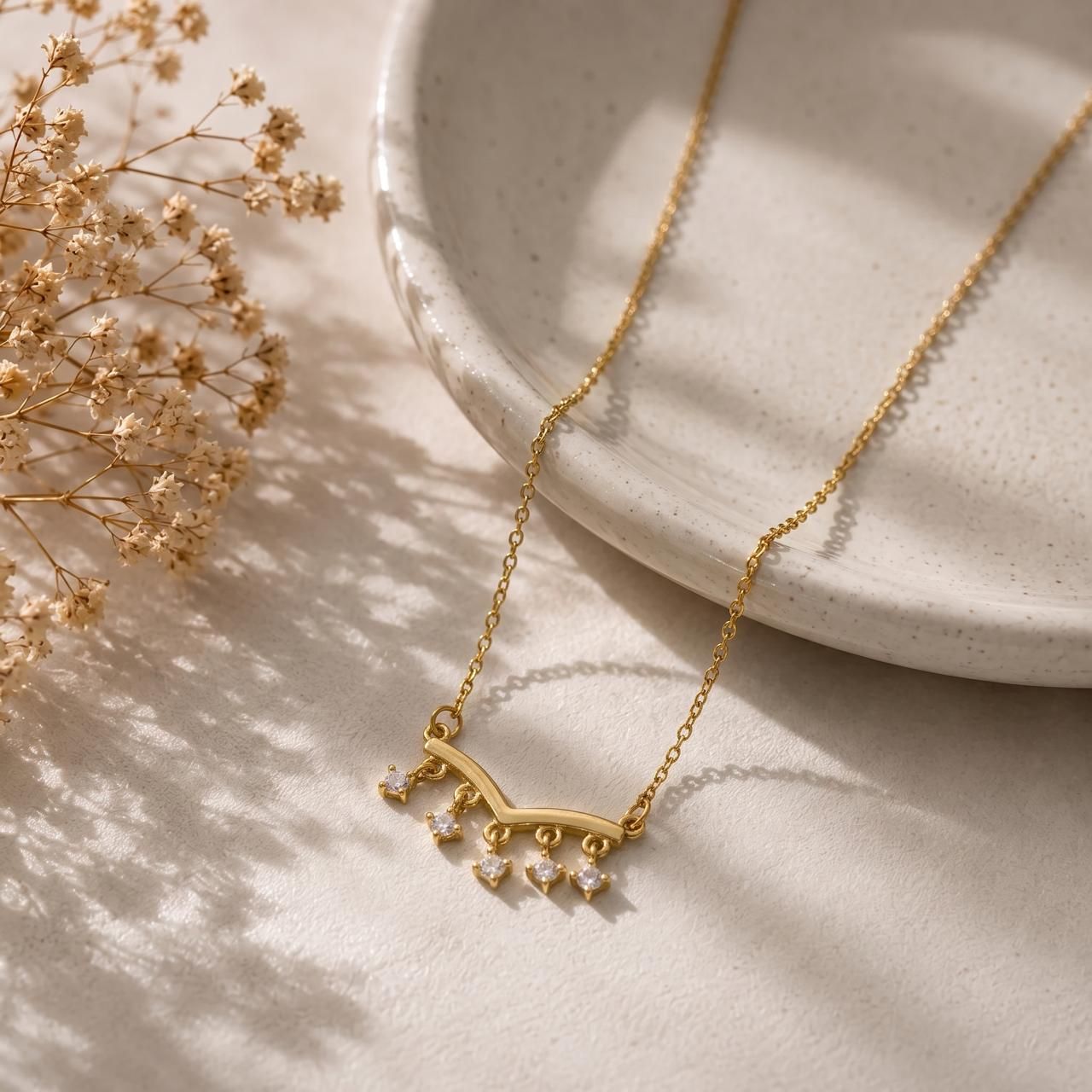 Celestia Crystal Fringe Necklace