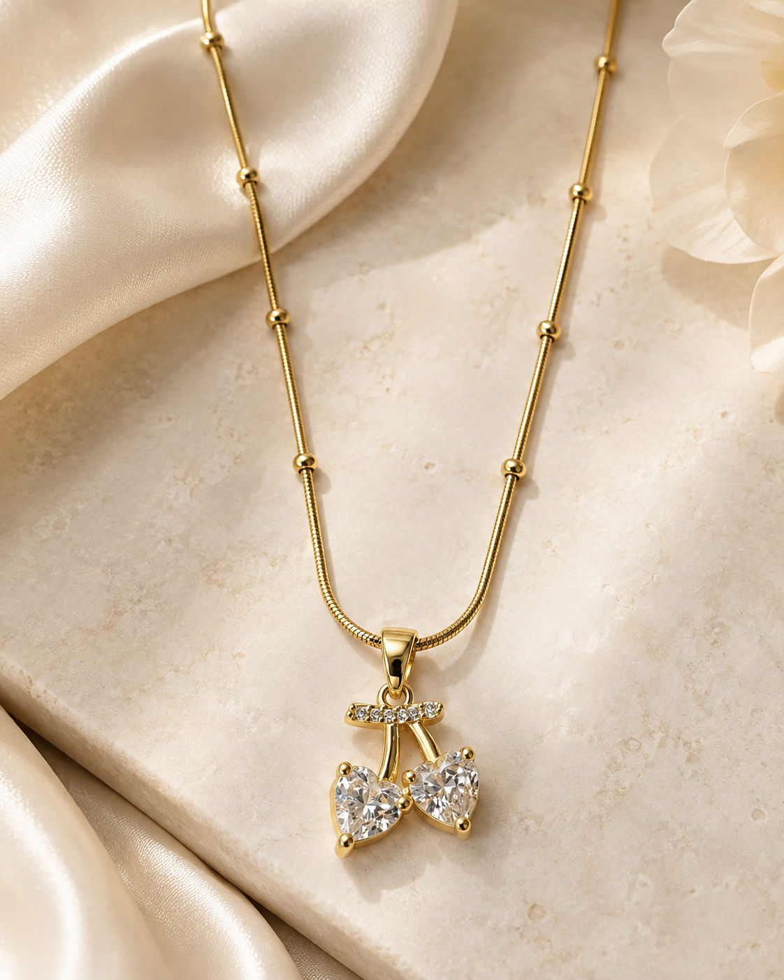 Cherie Crystal Cherry Pendant Necklace